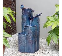 Primrose Swallow Falls Glazed Ceramic Outdoor Water Feature With Led Lights 81Cm