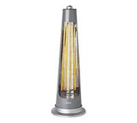 Primrose 900W IPX4 Quartz Bulb Rotating Electric Patio Heater in Silver | Size: 2 Pack Primrose Silver 2 Pack