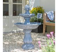 Primrose 92cm Grey Imperial Tiered Solar Powered Water Feature with LED Lights Primrose Grey