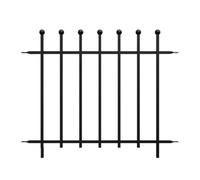 Primrose 94 Cm Ball Top Fence Section Black Galvanised Steel Panacea Fence System