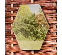 Primrose Acrylic Non Shatter Outdoor Wall Mounted Hexagonal Gold Garden Illusion Mirror 30Cm