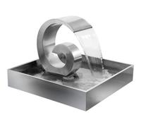Primrose Ammonite Cascading Stainless Steel Water Feature Outdoor Pond Fountain With Reservoir 66Cm