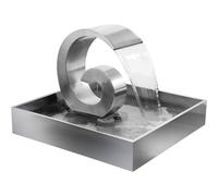Primrose Ammonite Cascading Stainless Steel Water Feature Outdoor Pond Fountain With Reservoir 66Cm