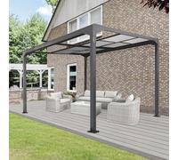 Primrose Living Anthracite Veranda Garden Canopy Retractable Sliding Roof 12.8ft x 10ft in Dark Grey Primrose Living Dark Grey