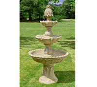Primrose Antique Fountain Water Feature Stone Effect Cascade Classical 3 Tier Primrose Stone