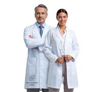 Primrose Apparel White Laboratory Coat for Men & Women, Unisex Knee Length Style, 200 GSM Polycotton, Press Stud Closure, 3 Pockets for Lab, Clinic, School & Pharmacy