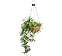 Primrose Artificial Duranta Purple Flowers Hanging Basket with Solar Light 26cm Primrose Multicolor