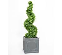 Primrose Artificial Garden Patio Box Topiary Buxus Grass Spiral Bush 90Cm