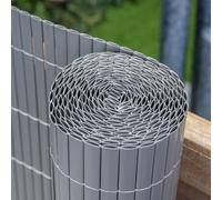 Primrose Artificial Grey Bamboo Cane Plastic Garden Fence Screening Roll Privacy Border 4M X 1M
