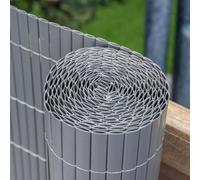 Papillon Artificial Grey Bamboo Cane Plastic Garden Fence Screening Roll Privacy Border 4m x 2m