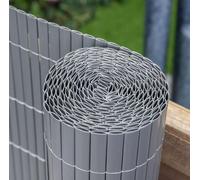 Papillon Artificial Grey Bamboo Cane Plastic Garden Fence Screening Roll Privacy Border 4m x 1.5m (13ft 1in x 4ft 11in)