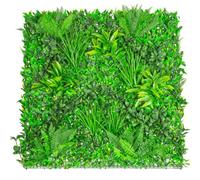 Primrose Artificial Mixed Plants Green Garden Wall Patio Hedge 2 Panels 1m x 1m in None Primrose None