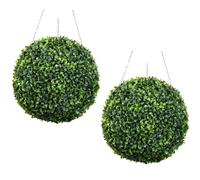 Primrose Pair Of Artificial Topiary Balls (38cm Boxwood)