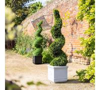Primrose Artificial Topiary Grass Spiral Swirl Bush Pack of 2 150cm in Green Primrose Green