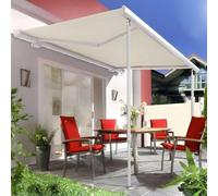 Primrose Awnings 1.7m to 2.9m White Metal Round Pole Kit Patio Awning Adjustable Height Primrose Awnings White