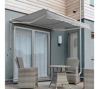 Primrose Awnings 2.0M X 1.5M Retractable Manual Half Cassette Silver Awning Outdoor Patio Canopy