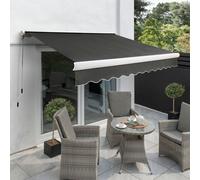 Primrose Awnings 3.0M X 2.5M Retractable Electric Full Cassette Charcoal Awning Outdoor Patio Canopy