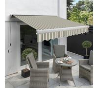 Primrose Awnings 3.0M X 2.5M Retractable Electric Full Cassette Multistripe Awning Outdoor Patio Canopy