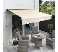 Primrose Awnings 3.0M X 2.5M Retractable Manual Full Cassette Ivory Awning Outdoor Patio Canopy