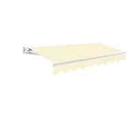 Primrose Awnings 3.0M X 2.5M Retractable Manual No Torsion Bar Ivory Awning Outdoor Patio Canopy