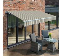 Primrose Awnings 3.5M X 2.5M Retractable Manual Multistripe Awning Outdoor Patio Canopy