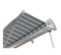 Primrose Awnings 3.5M X 2.5M Retractable Manual Pin Striped Grey Awning Outdoor Patio Canopy