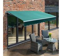 Primrose Awnings 4.0M X 3.0M Retractable Manual Green Awning Outdoor Patio Canopy
