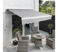 Primrose Awnings 4.5M X 3.0M Retractable Manual Full Cassette Silver Awning Outdoor Patio Canopy
