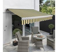 Primrose Awnings 5.0M X 3.0M Retractable Electric Full Cassette Yellow & Grey Awning Outdoor Patio Canopy