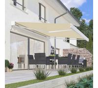 Primrose Awnings Deluxe Full White Cassette Electric Awning Remote 4m With Lights in Off-White Primrose Awnings Off-White