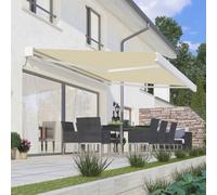 Primrose Awnings Deluxe Wireless 3.5M White Full Cassette Electric Ivory Awning With Lights