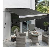 Primrose Awnings Electric Full Cassette Patio Awning Retractable Projection 3.0m x 2.5m in Dark Grey Primrose Awnings Dark Grey