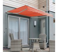 Primrose Awnings Electric Half Cassette Patio Awning Retractable Sun Canopy 6.0m x 3.0m in Terracotta Primrose Awnings Terracotta
