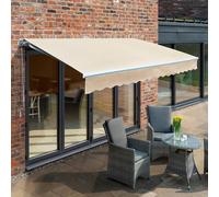 Primrose Awnings Electric Retractable Patio Awning Sun Canopy 3.0m x 2.5m in Off-White Primrose Awnings Off-White
