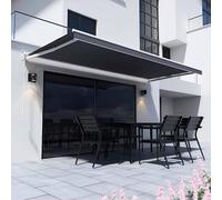 Primrose Awnings Essential Manual Retractable Awning 2.5m Wide in Charcoal Primrose Awnings Charcoal 2.5m