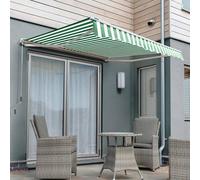 Primrose Awnings Half Cassette Patio Awning Retractable Canopy Manual Shade 3.0m x 2.5m in Light Green Primrose Awnings Light Green