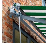 Primrose Awnings Manual Patio Awning Retractable Sun Shade Garden Covering 3.0m x 2.5m in Light Green Primrose Awnings Light Green