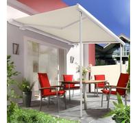 Primrose Awnings Metal 1.7M To 2.9M White Round Support Pole Kit For Awning Adjustable Height