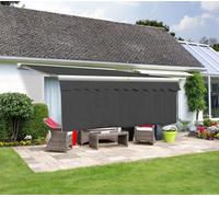 Primrose Awnings Primrose 4.0M X 1.0M Awning Dropdown Front Valance Charcoal Sun Shade Accessory 280Gsm Fabric