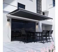 Primrose Awnings Primrose 4M Charcoal Canopy Awning Retractable Patio Garden Sun Shade Essential Manual