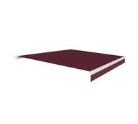 Primrose Awnings Retractable Electric Full Cassette Patio Awning Sun Cover 3.5m x 2.5m in Burgundy Primrose Awnings Burgundy