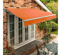 Primrose Awnings Retractable Sun Shade Canopy Manual Standard Patio Awning 3.0m x 2.5m in Terracotta Primrose Awnings Terracotta