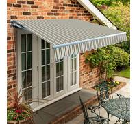 Primrose Awnings Retractable Sun Shade Canopy Manual Standard Patio Awning 3.0m x 2.5m Primrose Awnings Multicolor