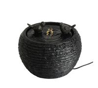 Primrose 25cm Solar Water Feature Bathing Birds on Textured Sphere with LED Lights