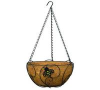 Primrose Bee-Conscious Hanging Basket With Black Metal Frame And Coco Liner 36Cm