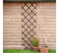 Primrose Black Bamboo Expanding Trellis Privacy Screen Fence 90x180cm | Size: 90x180 cm Primrose Black 90x180 cm