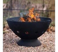 Primrose Black Cast Iron Fire Pit Bowl with Supporting Grill 56cm Primrose Black