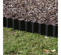 Primrose Black Coated Steel Corrugated Metal Lawn Edging Roll Garden Border 5M
