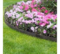 Primrose Black Finial Metal Lawn Edging Flexible Garden Edge Kit 91Cm