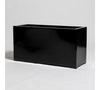 Primrose Black Gloss Polystone Rectangular Trough Patio Planter 100cm Primrose Black